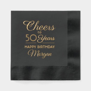Elk jaar verjaardag juicht elegante script echt folie servetten