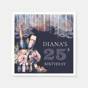 Elk jaar volwassen verjaardag champagne hakken servet