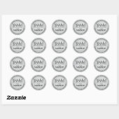 ELK Jubileum Surprise Zwart & Faux Silver Foir Ronde Sticker (Vel)