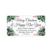 Elk kerstcadeauadres Greenery Return Etiket (Voorkant)