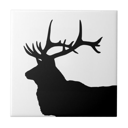 Elk Kop Silhouet Tegeltje (Voorkant)