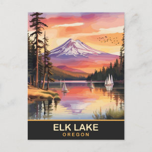 Elk Lake, Mount Bachelor Bend, Oregon, Reizen Briefkaart