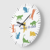 Elk leven verdient 9 katten grappige kat Humor Grote Klok (Hoek)