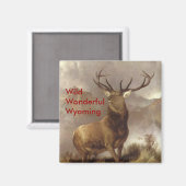 ELK MAGNETS MOUNTAIN "WILD WONDERFUL WYOMING" MAGNEET (Voorkant / Achterkant)