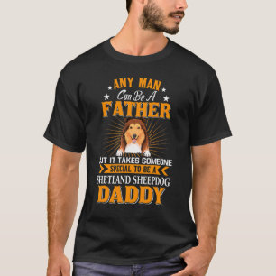 Elk Man kan een vader zijn die een shetland Sheepd T-shirt