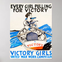 Elk meisje dat naar Victory Vintage Poster trekt