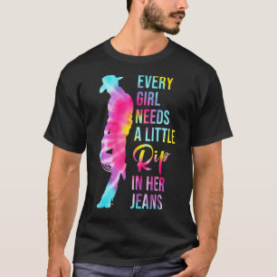 Elk meisje heeft een kleine rip nodig in haar jood t-shirt
