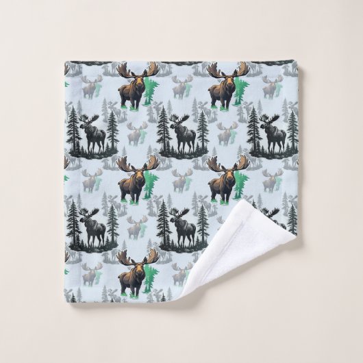 Elk Moose Antlers Deer Design Motif (Gant de toilette)