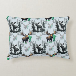 Elk Moose Antlers Herten Patroon Ontwerp Accent Kussen