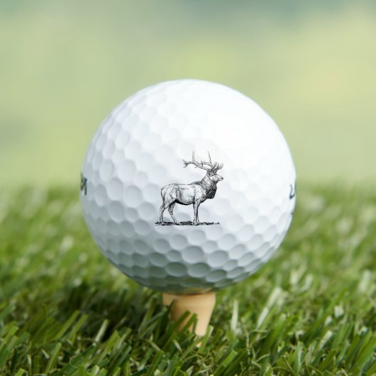 Elk Moose Deer Head Animal Hunting Antlers Golfballen (Insitu Shirt)