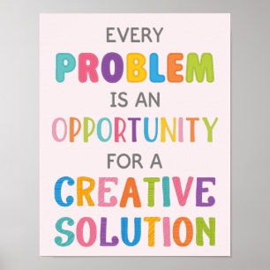 Elk probleem is een emindset voor opportuniteitsgr poster