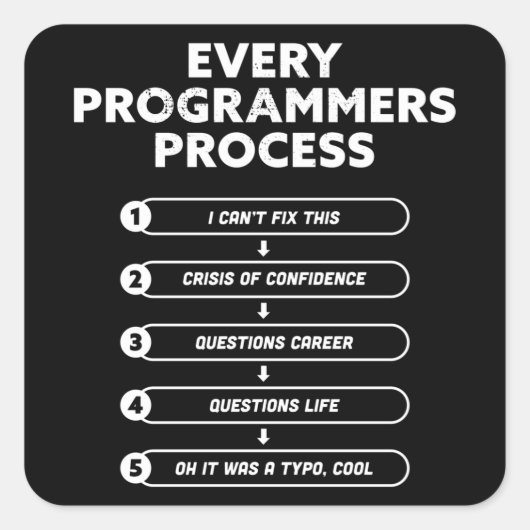 Elk programmeurproces - Funny Gift Vierkante Sticker (Voorkant)