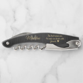 Elk Quote Script Monogram Geborsteld Zwart Goud Gr Kurkentrekker (Achterkant)