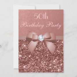 Elk Roos op jaardag Gold Glitter Diamond Bow Kaart