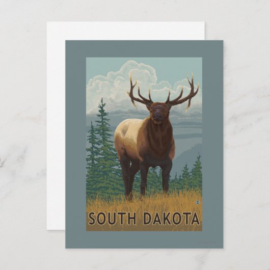 Elk Scene-South Dakota Briefkaart (Voorkant / Achterkant)