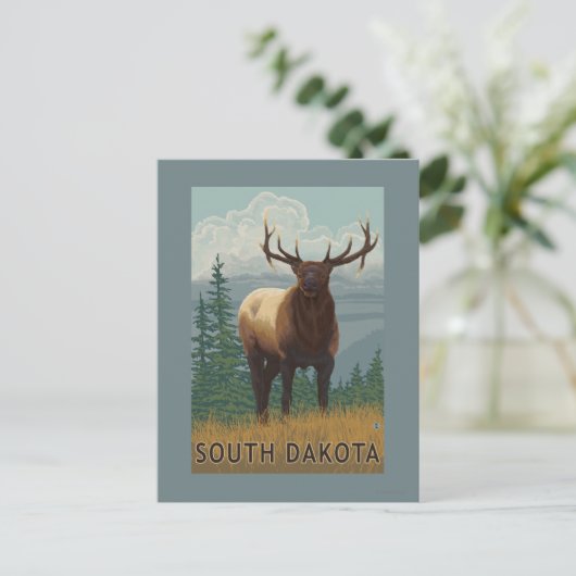 Elk Scene-South Dakota Briefkaart (Staand voorkant)