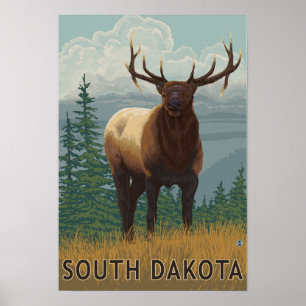 Elk SceneSouth Dakota Poster