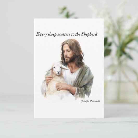 Elk schaap is belangrijk voor de herder bedankkaart (Staand voorkant)