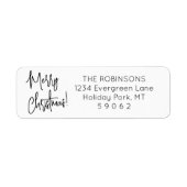 Elk script Eenvoudig Modern Kerst Retouradres Etiket (Voorkant)