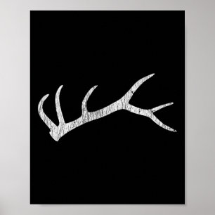 Elk Shed Rack Horn Hunting Poster