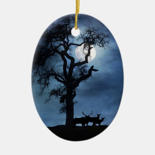 Elk Silent Night Xmas Ornament (Voorkant)