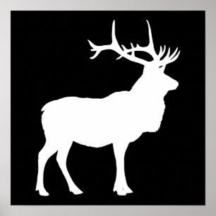 Elk Silhouet Poster
