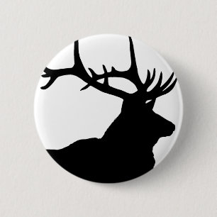 Elk Silhouet Ronde Button 5,7 Cm