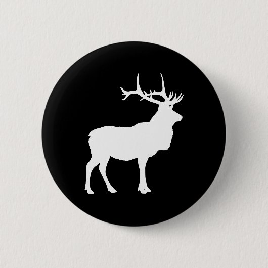 Elk Silhouet Ronde Button 5,7 Cm (Voorkant)