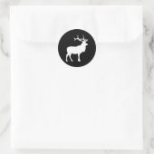 Elk Silhouet Ronde Sticker (Tas)