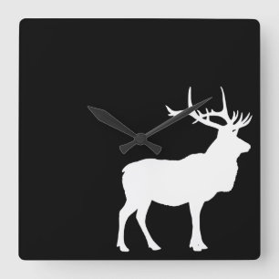 Elk Silhouet Vierkante Klok