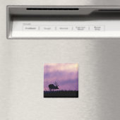 Elk Silhouette bij Sunset Magnet Magneet (Insitu (Vaatwasser))