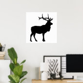 Elk Silhouette Poster (Thuiskantoor)