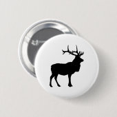 Elk Silhouette Ronde Button 5,7 Cm (Voorkant /achterkant)