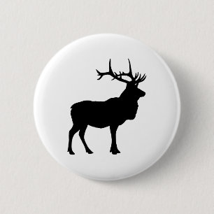 Elk Silhouette Ronde Button 5,7 Cm
