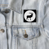 Elk Silhouette Vierkante Button 5,1 Cm (In situ)