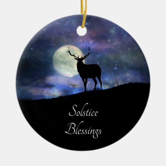Elk Solstice Blessings Keramisch Ornament (Voorkant)