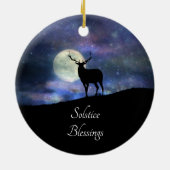 Elk Solstice Blessings Keramisch Ornament (Achterkant)