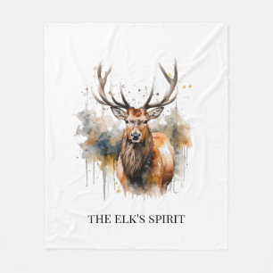 Elk Spirit Northwoods Cabin-herinnering Fleece Deken
