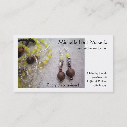 Elk stuk uniek visitekaartje (Voorkant)