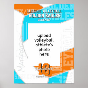 Elk teamkleuren volleybalspeler foto poster