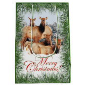 Elk Vrolijk Kerstfeest groet Medium Cadeauzakje (Achterkant)