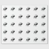 Elk-Wapiti (lijnart) Cadeaupapier (Vlak)