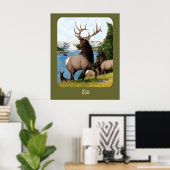 Elk Wapiti Poster (Thuiskantoor)