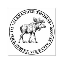 Elk Wapiti Vintage Tekening Naam Retouradres