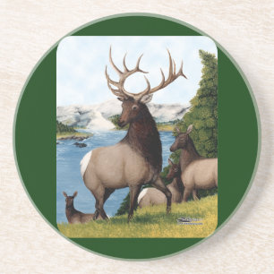 Elk Wapiti Zandsteen Onderzetter