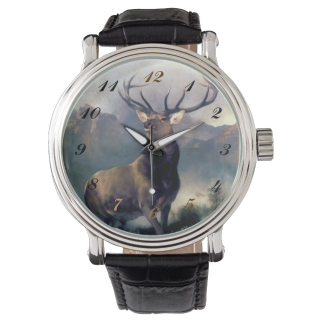 Elk Wild Animal Painting horloge (Voorkant)