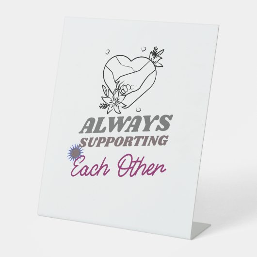 Elkaar steunen reclamebord met voetstuk (Voorkant)