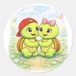 Elkaar stevig vasthouden ronde sticker