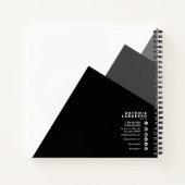 Elke 3 kleuren geometrisch met logo zwart op wit I Notitieboek (Achterkant)