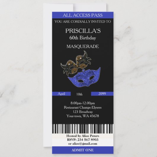 elke 60e leeftijd, Uitnodigingskaartje Birthday Wo Kaart (Voorkant)